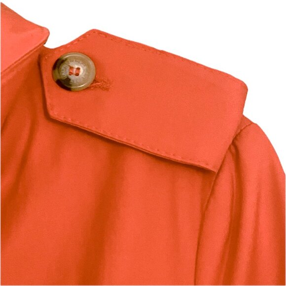 Ralph Lauren Black Label Mid-Length Belted Orange Trench Coat Womens Size M - Picture 4 of 11